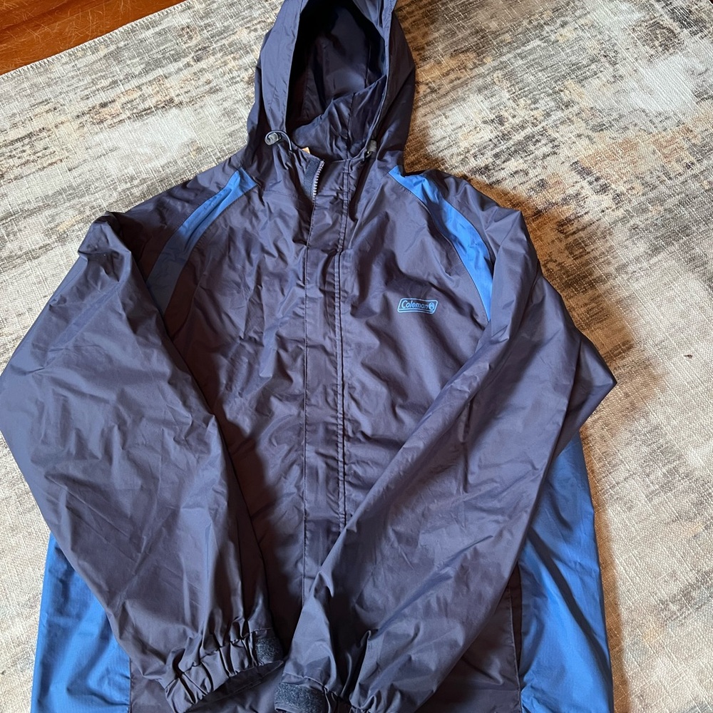 COLEMAN Blue Hooded Rain Jacket Men's Size Medium